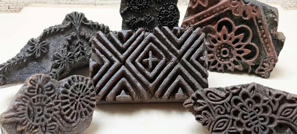hand blocks for printing on shawls india kashmir